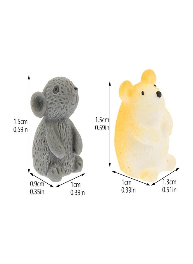 MUCKLILY 12pcs Mini Mouse Hamster Ornaments Miniature Mouse Decoration Bonsai Resin Craft Ornament Bonsai Decoration Resin Craft Mini Figurine Hamster Crafts - Image 5